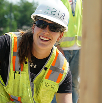 student working on construction site